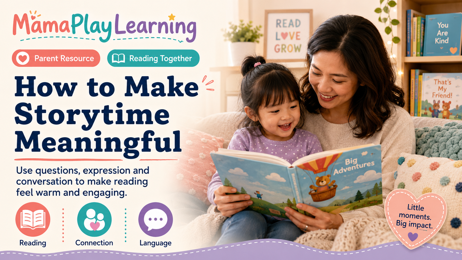 Parent and child reading together
